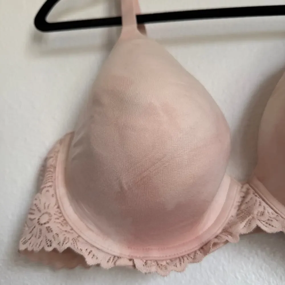 NWT AERIE Sunnie‎ Full Coverage Lightly Lined Blossom Lace Bra Marled Pale Pink